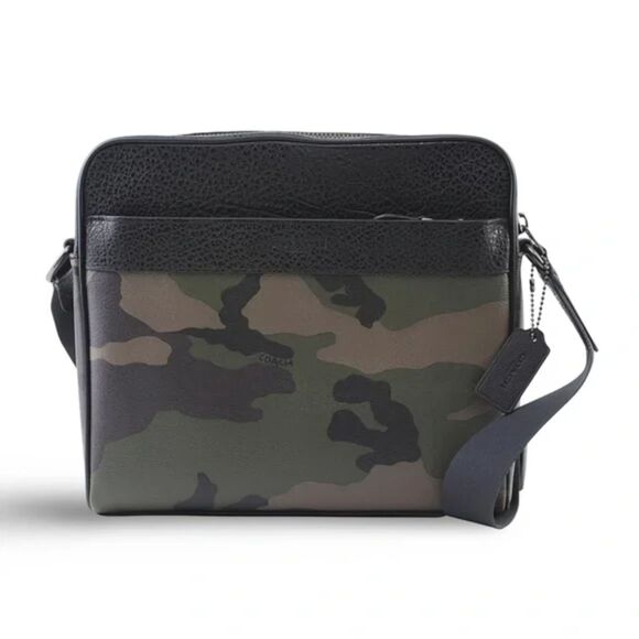 Coach Charles Camo Pebble Leather Crossbody Bag F29052 - Picture 1 of 10
